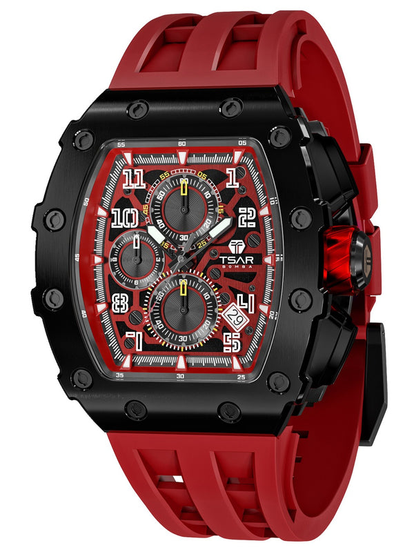 Tsar Bomba Elemental Chrono TB8204Q-37 44mm 5 ATM Red Dial Men's Watch