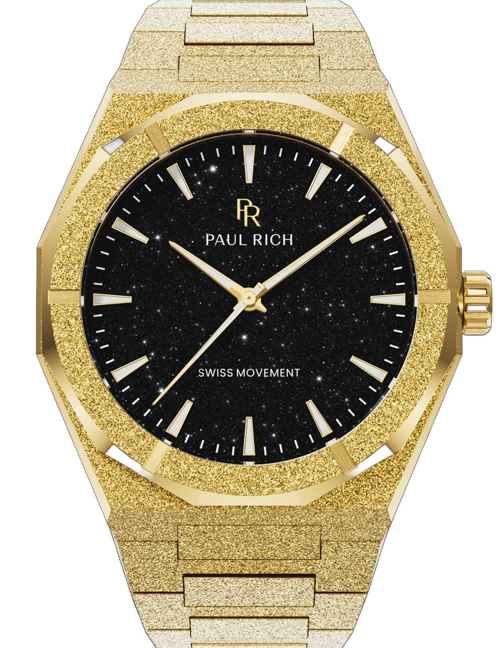Paul Rich Frosted Star Dust II Void Quartz PR-45246 43mm 5 ATM Black Dial Men's Watch