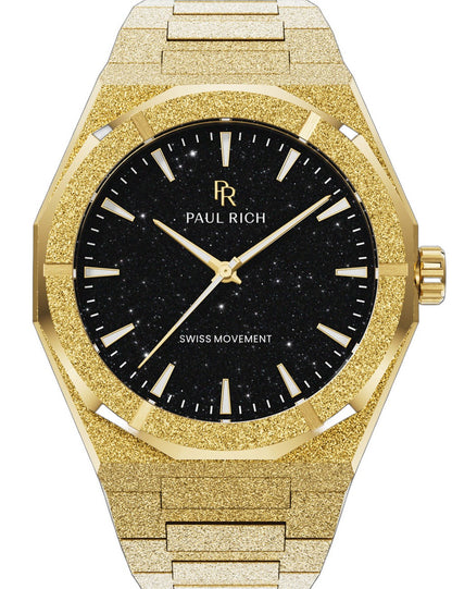 Paul Rich Frosted Star Dust II Void Quartz PR-45246 43mm 5 ATM Black Dial Men's Watch