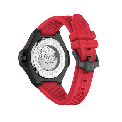 Philipp Plein Skeleton Royal Red men's watch with red strap