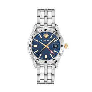 Versace Greca Time GMT VE7C00523 unisex watch with blue dial
