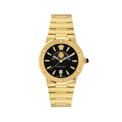 Versace Greca Logo Moonphase unisex watch with black dial