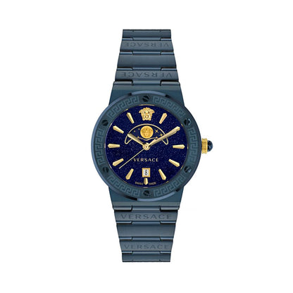 Versace Greca Logo Moonphase VE7G00423 unisex watch with blue dial