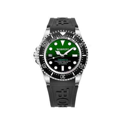 Bobroff Tabarca Auto 1000m Green Rubber Men's Watch