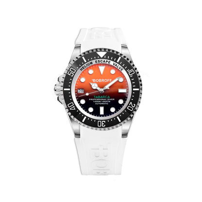 Bobroff Tabarca Auto 1000m Orange White Strap Men's Watch