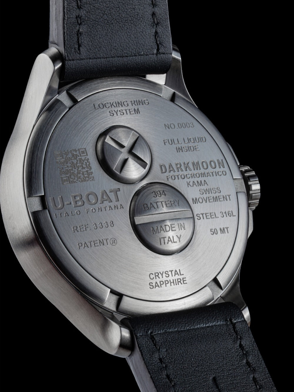 U-Boat Darkmoon Kama Quartz 3338 47mm 5 ATM Grey Dial Men's Watch