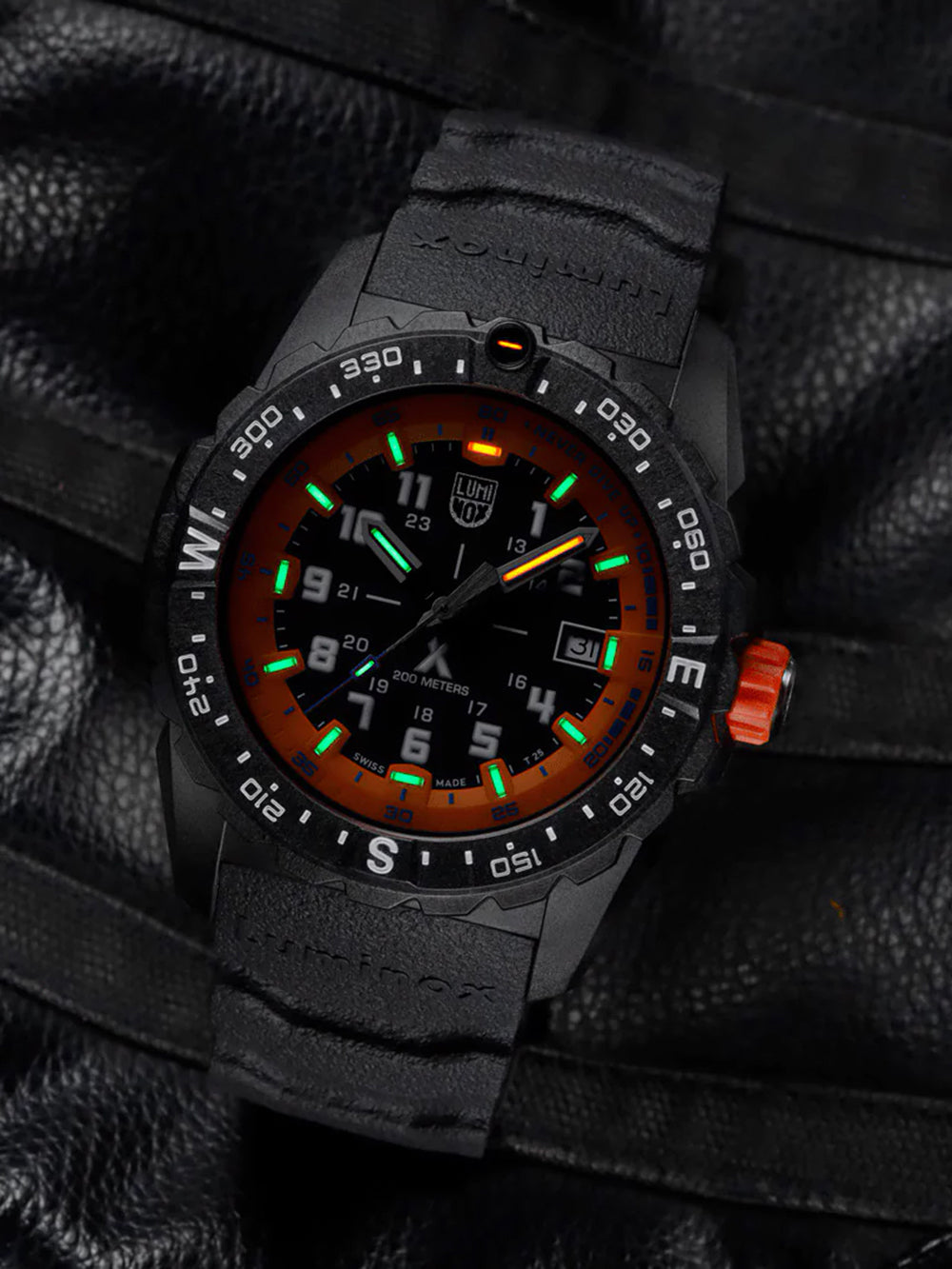 Luminox Bear Grylls Mountain Quartz XB.3739 43mm 20 ATM Orange, Black Dial Men's Watch