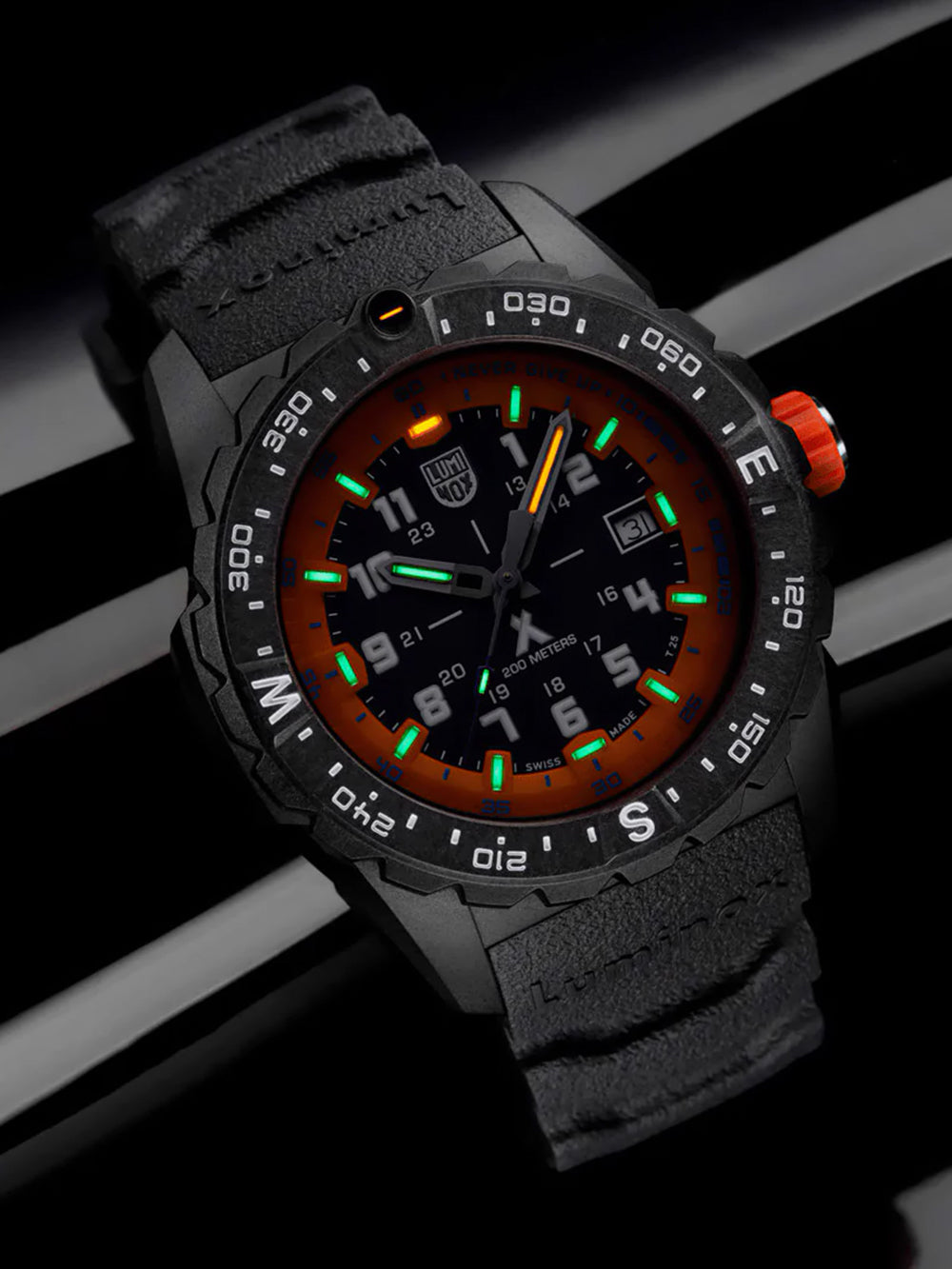 Luminox Bear Grylls Mountain Quartz XB.3739 43mm 20 ATM Orange, Black Dial Men's Watch