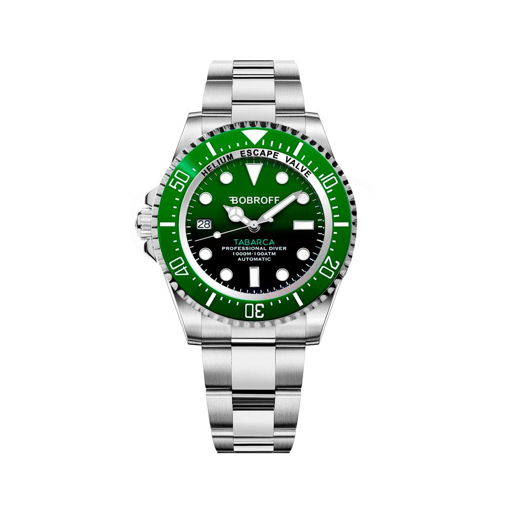 Bobroff Tabarca Pro Auto 1000m Green men's watch with automatic