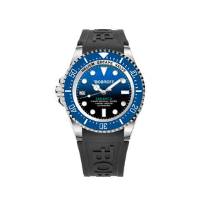 Bobroff Tabarca Auto 1000m Blue Rubber men's watch with automatic