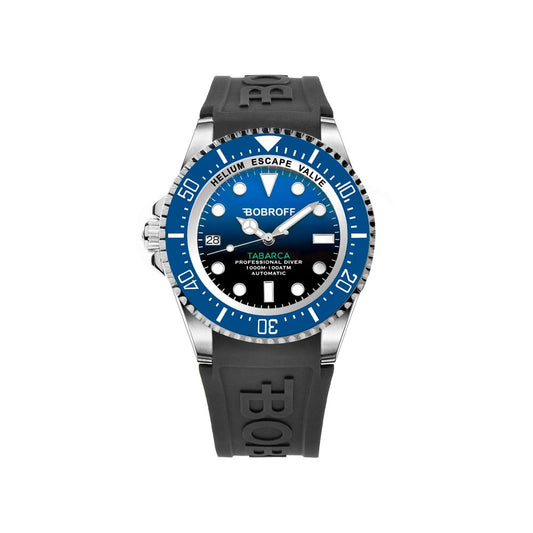 Bobroff Tabarca Auto 1000m Blue Rubber men's watch with automatic