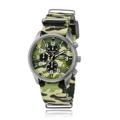 Bobroff Chronograph Camouflage Dial men's watch with 42 mm case