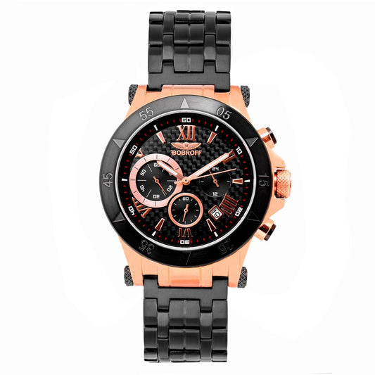 Bobroff Chronograph BF1001M15M Black men's watch with quartz movement