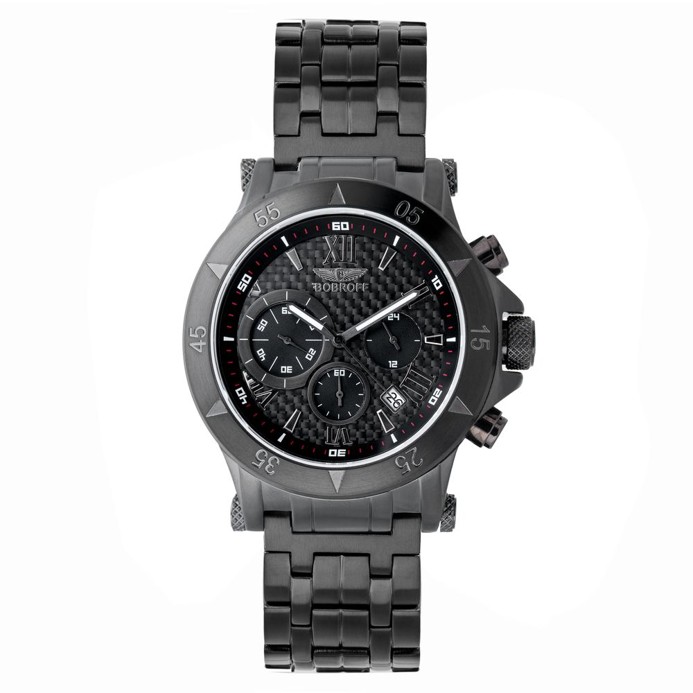 Bobroff Chronograph BF1001M21M Black men's watch with quartz movement