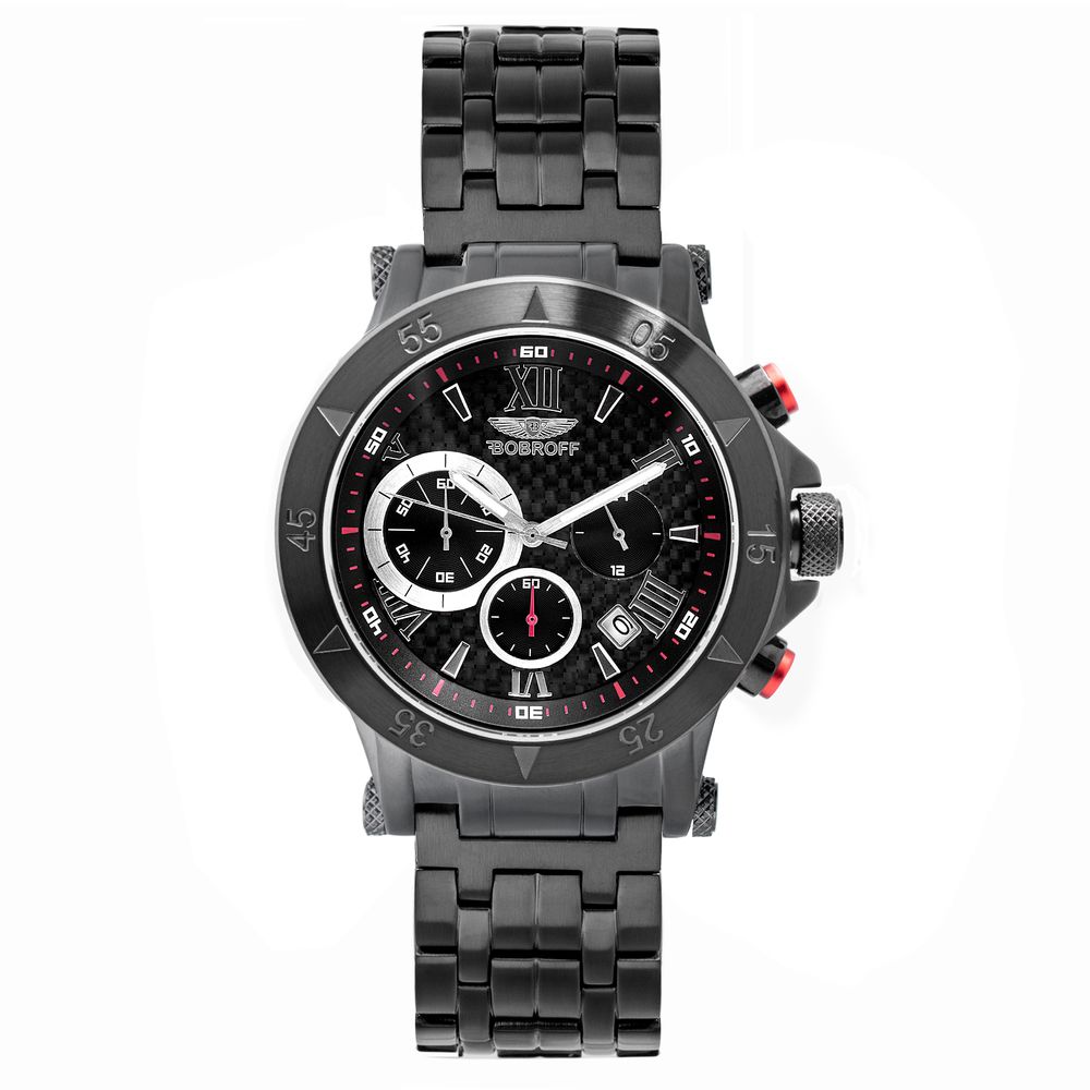 Bobroff Chronograph BF1001M41M Black men's watch with quartz movement