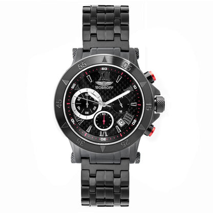 Bobroff Chronograph BF1001M41M Black men's watch with quartz movement