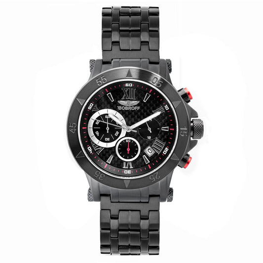 Bobroff Chronograph BF1001M41M Black men's watch with quartz movement