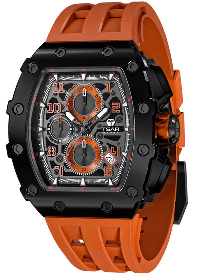 Tsar Bomba Elemental Chrono TB8204Q-12 44mm 5 ATM Orange Dial Men's Watch