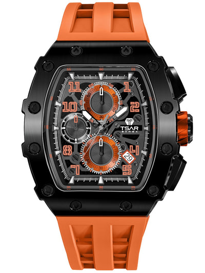 Tsar Bomba Elemental Chrono TB8204Q-12 44mm 5 ATM Orange Dial Men's Watch