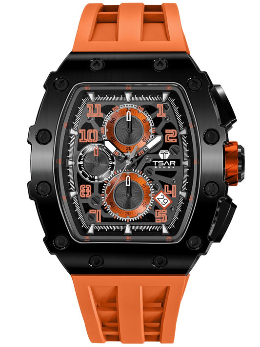 Tsar Bomba Elemental Chrono TB8204Q-12 44mm 5 ATM Orange Dial Men's Watch