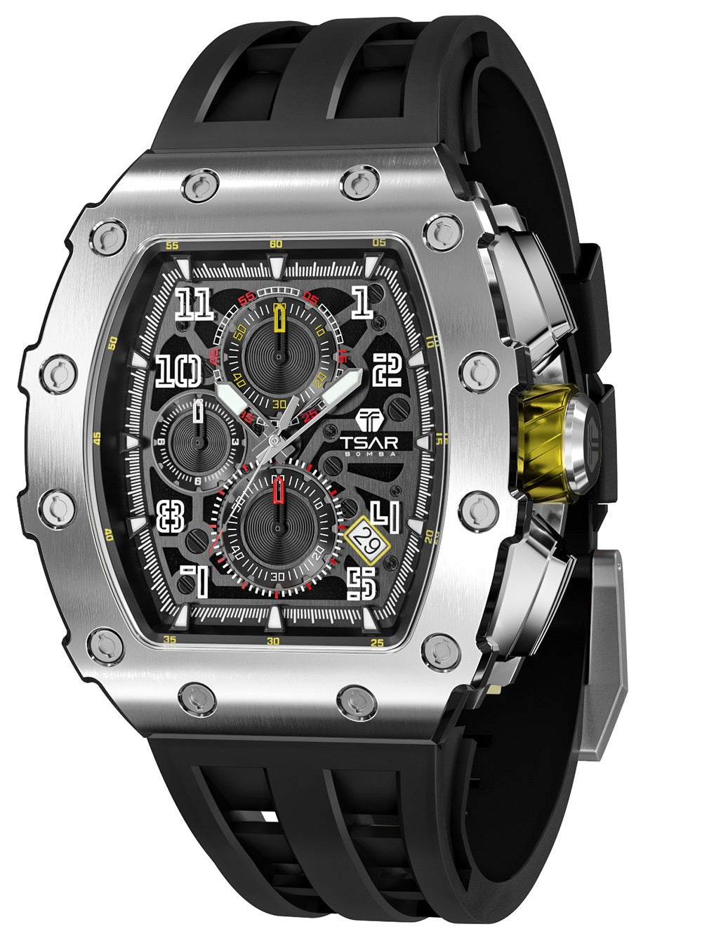 Tsar Bomba Elemental Chrono TB8204Q-13 44mm 5 ATM Black Dial Men's Watch