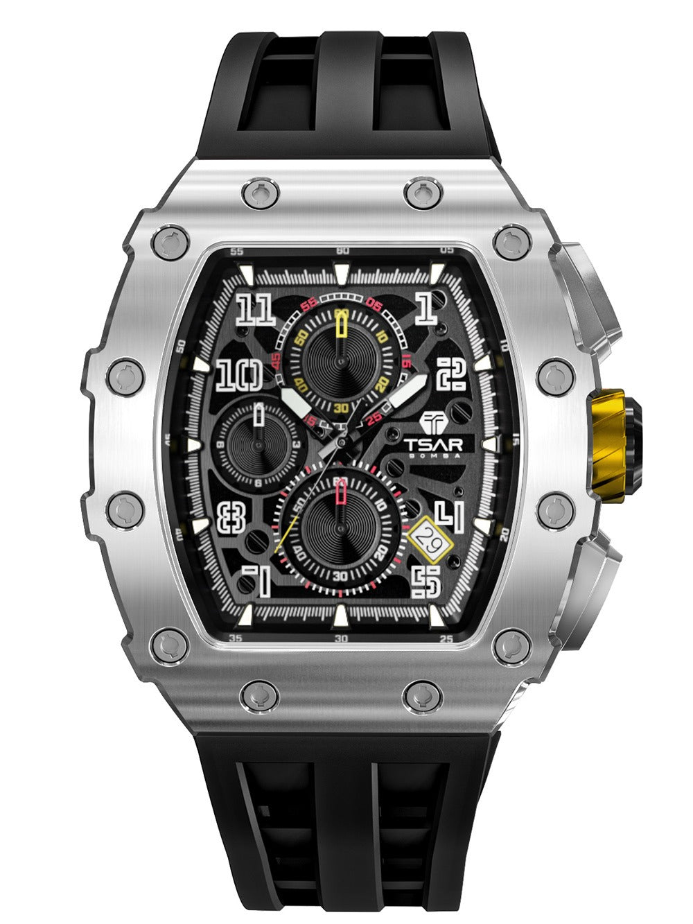 Tsar Bomba Elemental Chrono TB8204Q-13 44mm 5 ATM Black Dial Men's Watch
