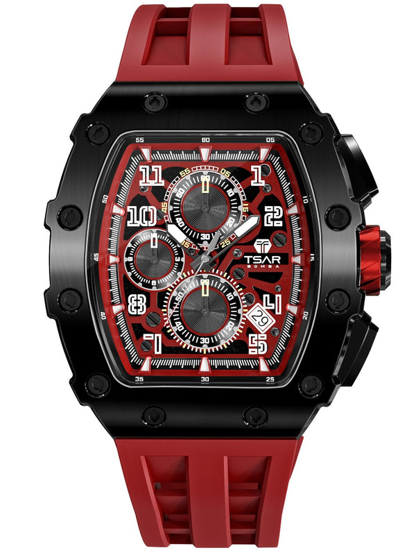 Tsar Bomba Elemental Chrono TB8204Q-37 44mm 5 ATM Red Dial Men's Watch