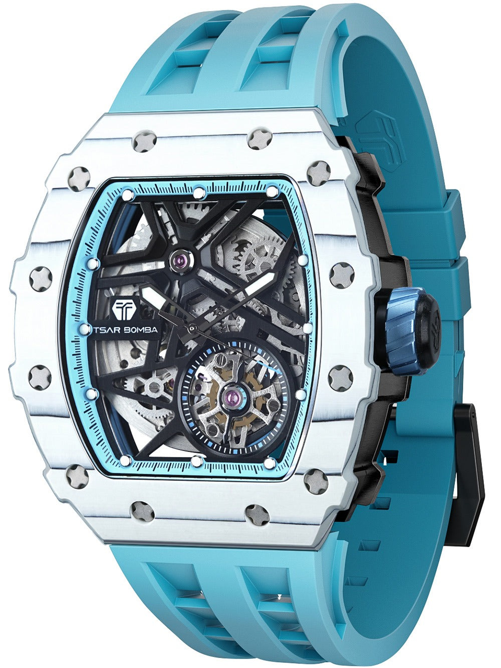 Tsar Bomba Elemental Carbon Fiber Automatic TB8209CF-06 44mm 5 ATM Black Dial Men's Watch