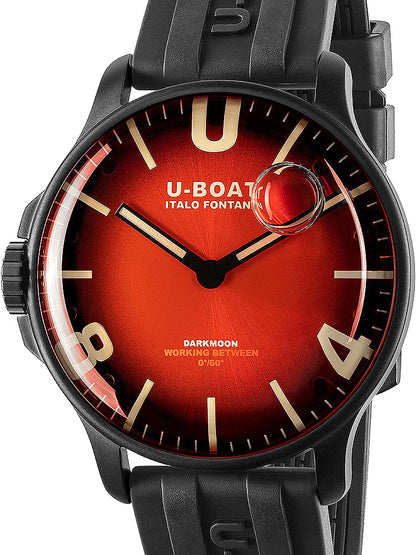 U-Boat Darkmoon Quartz 8697/B 44mm 5 ATM Red Dial Men's Watch