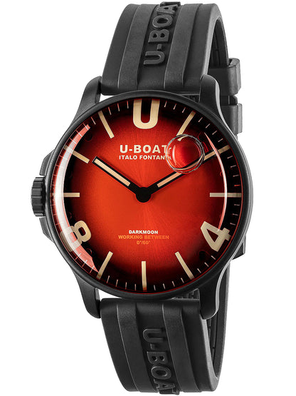 U-Boat Darkmoon Quartz 8697/B 44mm 5 ATM Red Dial Men's Watch