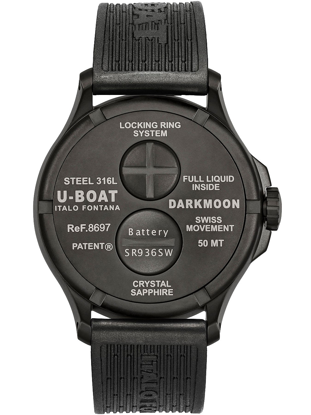 U-Boat Darkmoon Quartz 8697/B 44mm 5 ATM Red Dial Men's Watch