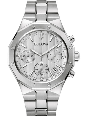 Bulova Misc Classic Chrono 96B408 44mm 10 ATM Silver Dial Men's Watch