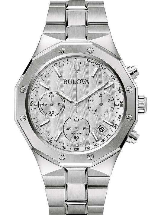 Bulova Misc Classic Chrono 96B408 44mm 10 ATM Silver Dial Men's Watch