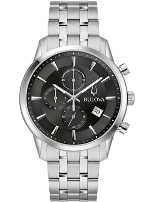Bulova Sutton Chrono 96B412 41mm 3 ATM Black Dial Men's Watch
