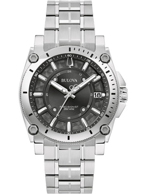 Bulova Luxury Mens Quartz 96B417 40mm 10 ATM Grey, Black Dial Men's Watch