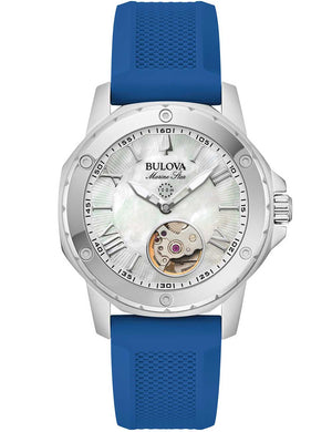 Bulova Marine Star Automatic 96L324 35mm 10 ATM White Dial Women's Watch