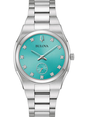 Bulova Surveyor Ladies Quartz 96P243 34mm 3 ATM Blue Dial Women's Watch