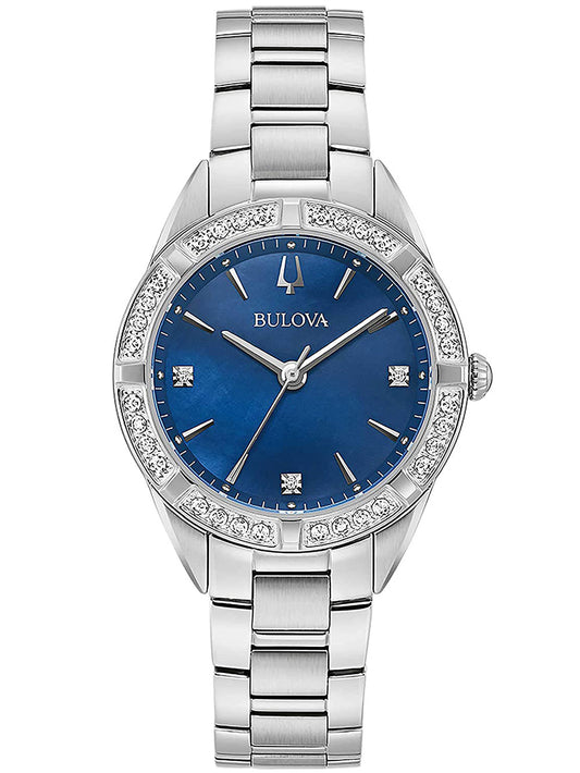 Bulova Classic Quartz 96R243 32mm 3 ATM Blue Dial Women's Watch
