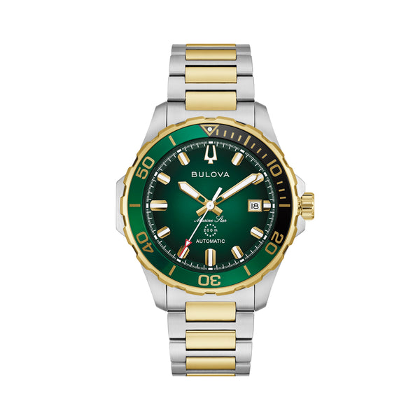 Bulova Roestvrijstalen Herenhorloge 41mm met Groene Wijzerplaat 98B467