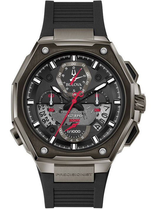 Bulova Precisionist Chrono 98B358 46mm 30 ATM Black Dial Men's Watch
