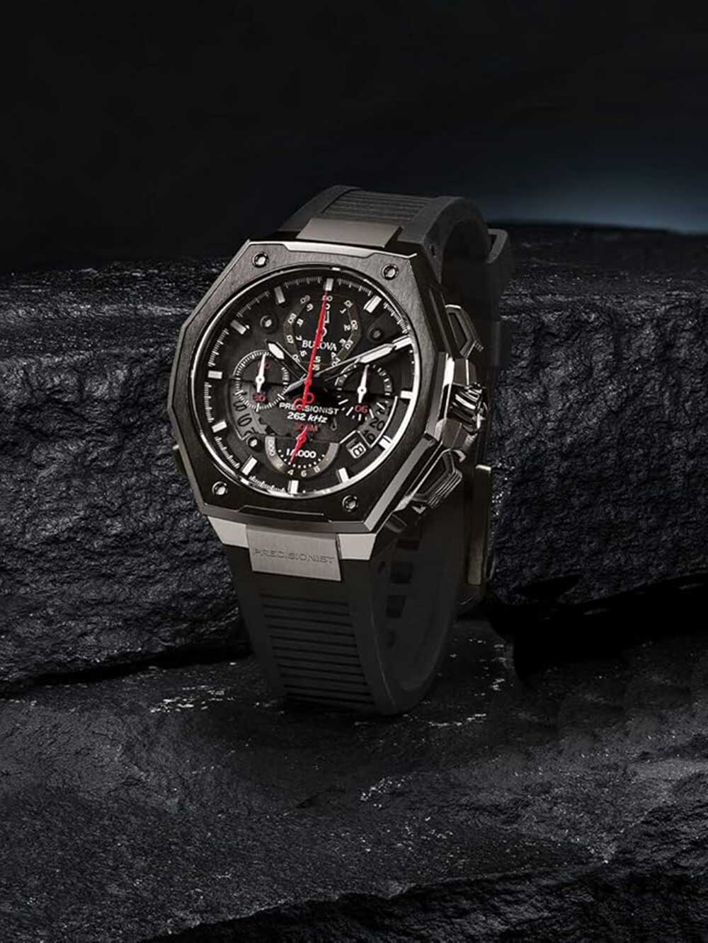Bulova Precisionist Chrono 98B358 46mm 30 ATM Black Dial Men's Watch