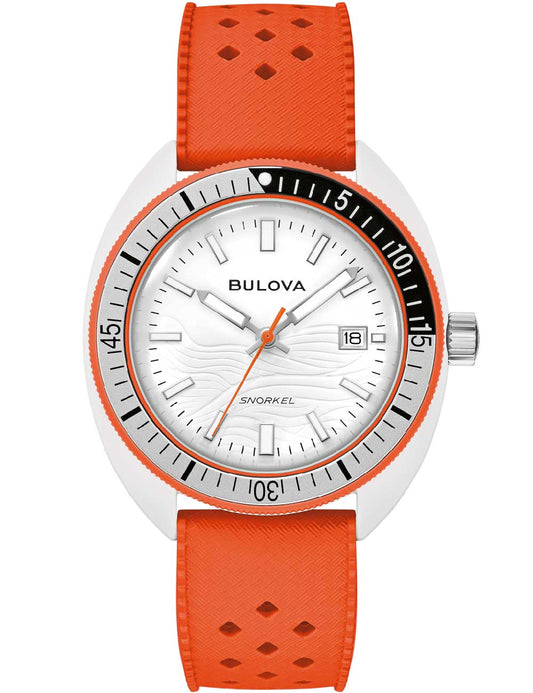 Bulova Snorkel Quartz 98B448 41mm 10 ATM White Dial Men's Watch