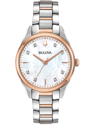 Bulova Klassik Quartz 98P183 34mm 3 ATM White Dial Women's Watch