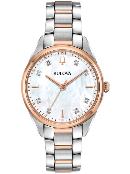 Bulova Klassik Quartz 98P183 34mm 3 ATM White Dial Women's Watch