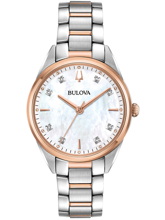 Bulova Klassik Quartz 98P183 34mm 3 ATM White Dial Women's Watch