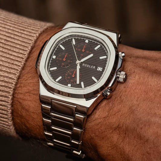 Hodler Stravon Men's Watch 43mm – Silver & Black