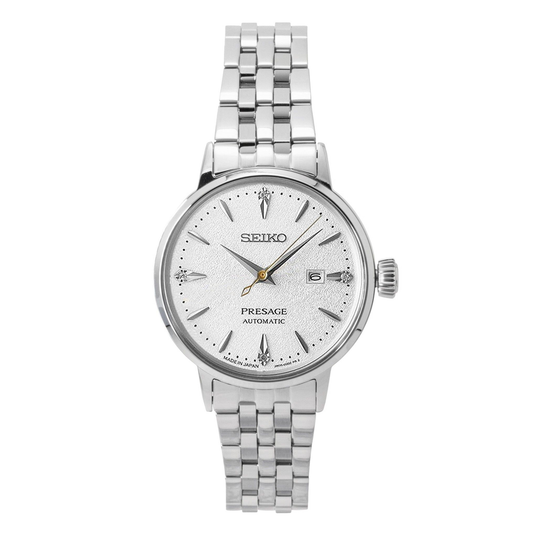 Seiko Presage SRE017J1 women's watch with silver dial