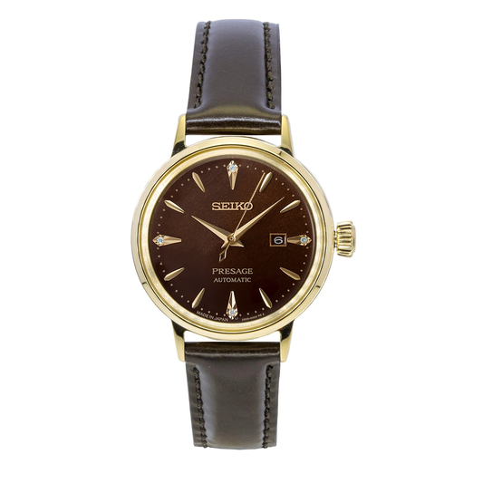 Seiko Presage SRE020J1 women's watch with brown dial