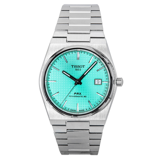 Tissot PRX T137.407.11.091.01 men's watch with light green dial