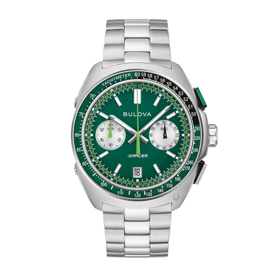 Bulova Stainless Steel Green Dial 42mm 98B468 Men's Watch